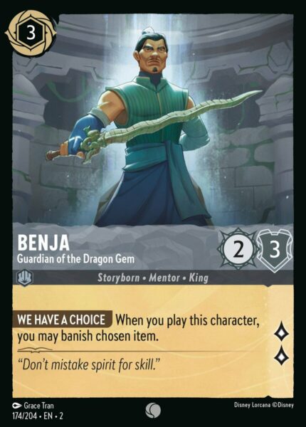 174/204 Benja - Guardian of the Dragon Gem Disney Lorcana Rise of the Floodborn Common