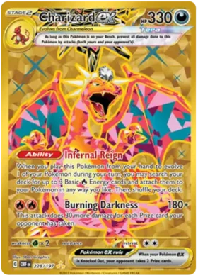 Charizard ex 228/197 Hyper Rare Pokemon Card (SV Obsidian Flames)