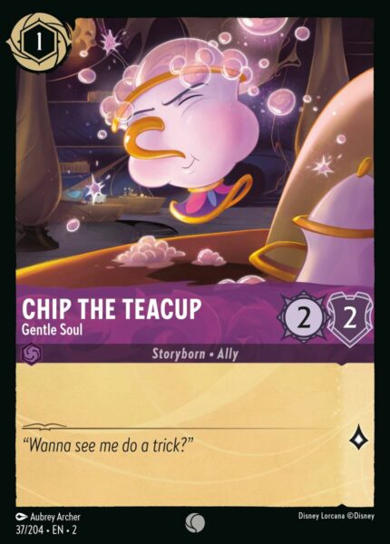 Chip The Teacup - Gentle Soul Disney Lorcana Rise of the Floodborn Common 037/204 FOIL
