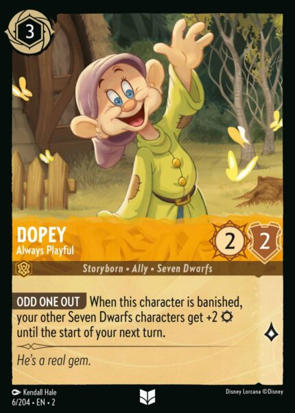 006/204 Dopey - Always Playful Disney Lorcana Rise of the Floodborn  Uncommon