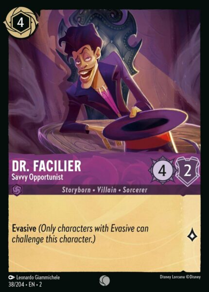 038/204 Dr. Facilier - Savvy Opportunist Disney Lorcana Rise of the Floodborn Common