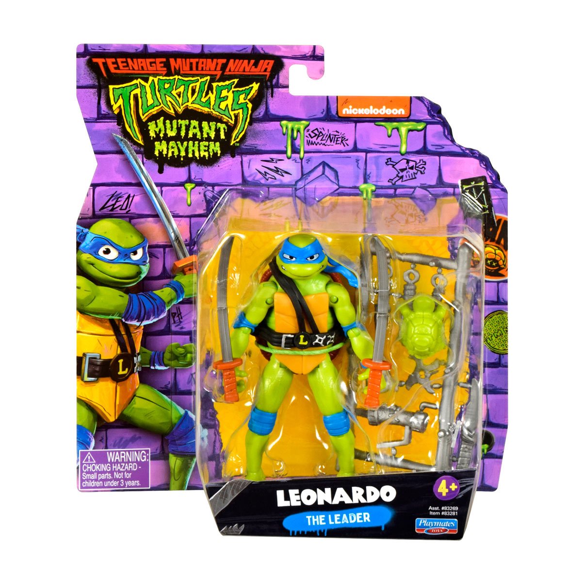 PLAYMATES Teenage Mutant Ninja Turtles: Mutant Mayhem Movie Turtles Leonardo Basic Figure