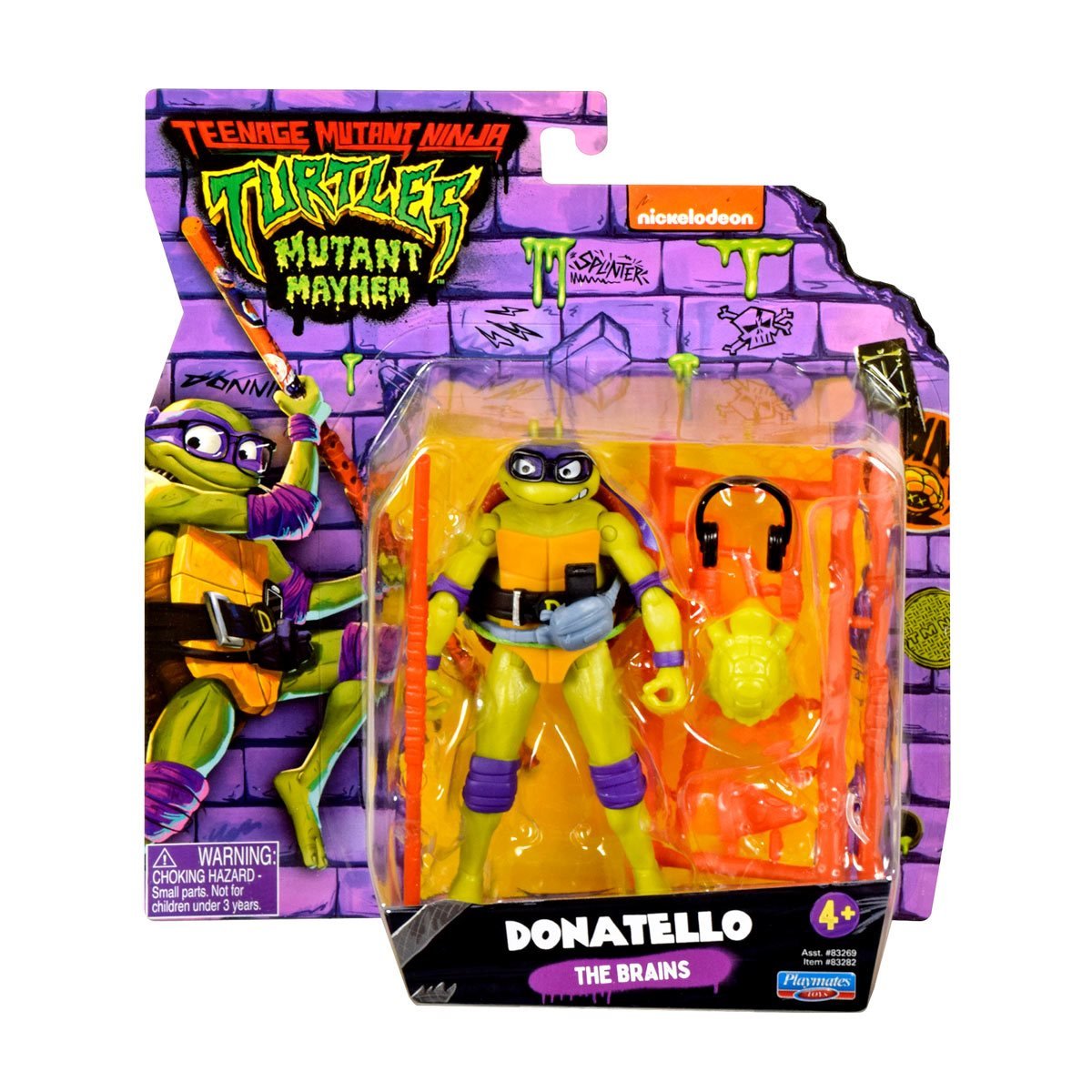 PLAYMATES Teenage Mutant Ninja Turtles: Mutant Mayhem Movie Turtles Donatello Basic Figure