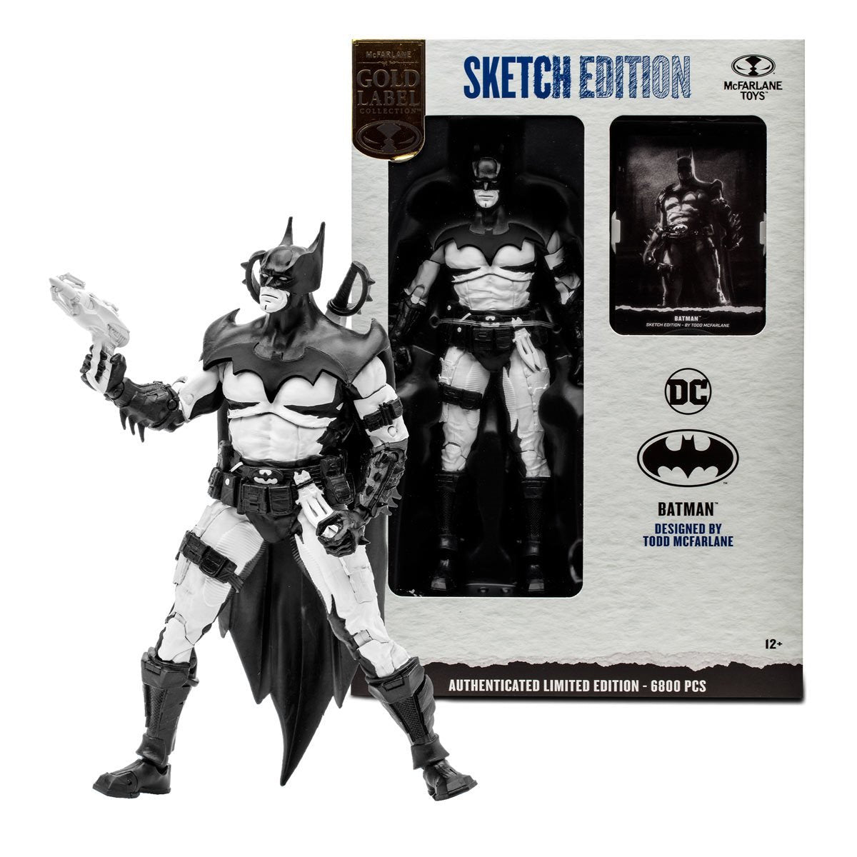 MCFARLANE DC Multiverse Batman by Todd McFarlane Sketch Edition Gold Label 7-Inch Action Figure - Entertainment Earth Exclusive