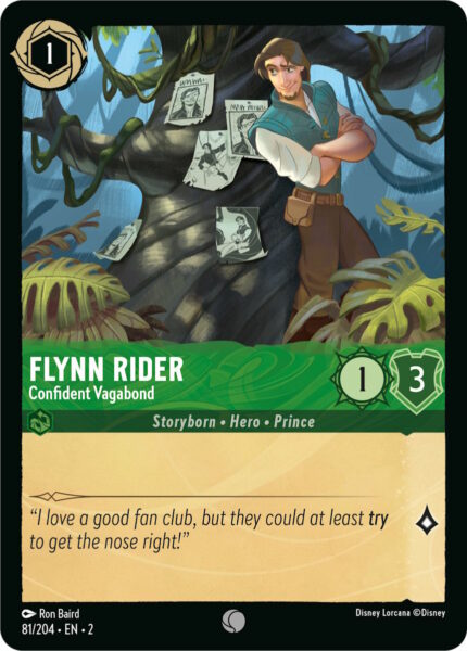 081/204 Flynn Rider - Confident Vagabond Disney Lorcana Rise of the Floodborn Common