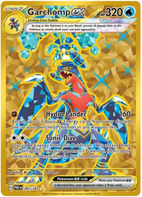 Pokemon Scarlet & Violet SV04: Paradox Rift Garchomp ex Hyper Rare- 260/182