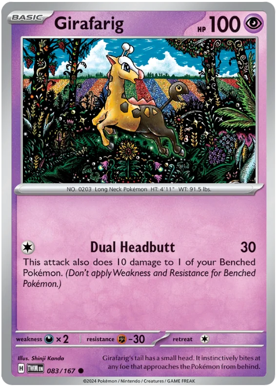 083/167  Girafarig  Twilight Masquerade  Common