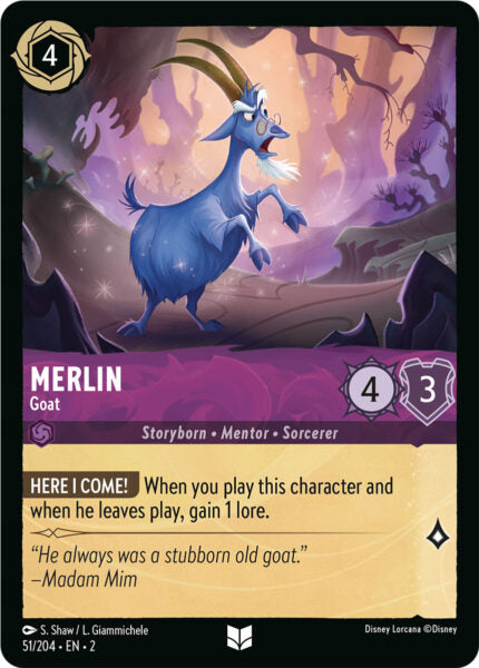 Merlin - Goat Disney Lorcana Rise of the Floodborn Uncommon 051/204 FOIL