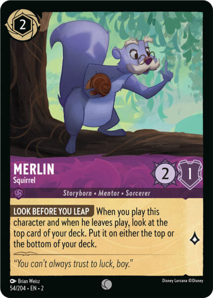 Merlin - Squirrel Disney Lorcana Rise of the Floodborn Common 054/204 FOIL