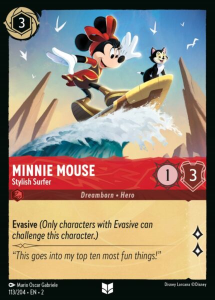 113/204 Minnie Mouse - Stylish Surfer Disney Lorcana Rise of the Floodborn Uncommon