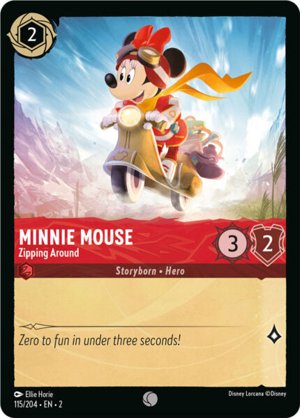 115/204 Minnie Mouse - Zipping Around Disney Lorcana Rise of the Floodborn Common