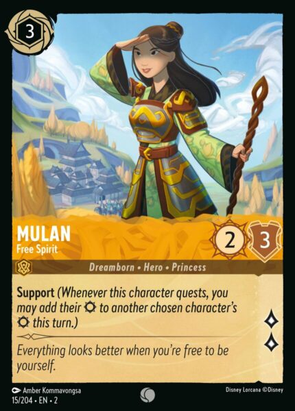 015/204 Mulan - Free Spirit Disney Lorcana Rise of the Floodborn Common