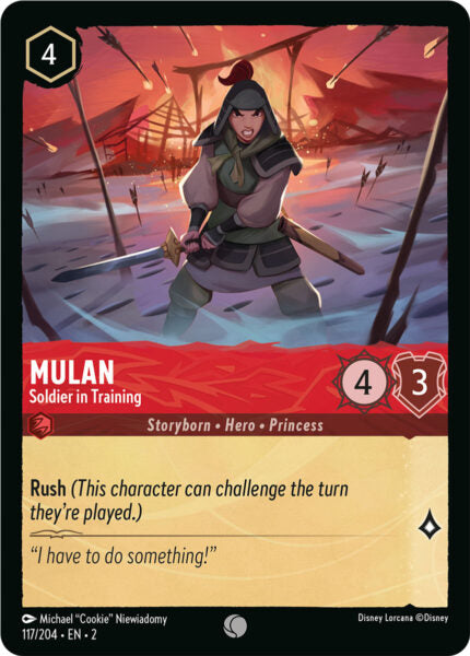 117/204 Mulan - Soldier in Training Disney Lorcana Rise of the Floodborn Common