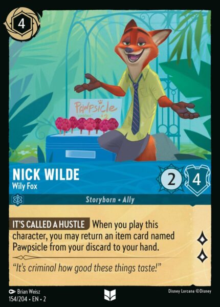 154/204 Nick Wilde - Wily Fox Disney Lorcana Rise of the Floodborn Uncommon