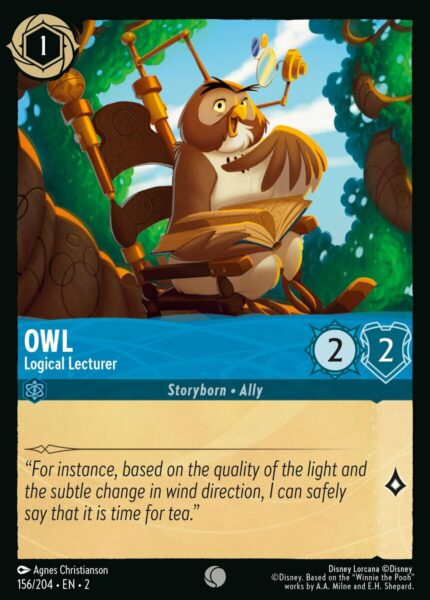 156/204 Owl - Logical Lecturer Disney Lorcana Rise of the Floodborn Common