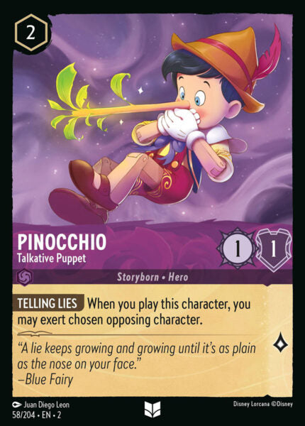 058/204 Pinocchio - Talkative Puppet Disney Lorcana Rise of the Floodborn  Uncommon