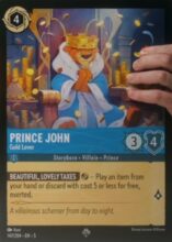 147/204 Prince John - Gold Lover Lorcana Shimmering Skies Super Rare