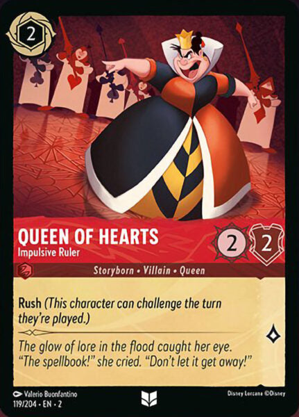 119/204 Queen of Hearts - Impulsive Ruler Disney Lorcana Rise of the Floodborn Uncommon