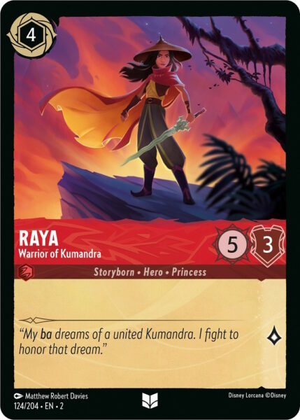 124/204 Raya - Warrior of Kumandra Disney Lorcana Rise of the Floodborn Uncommon