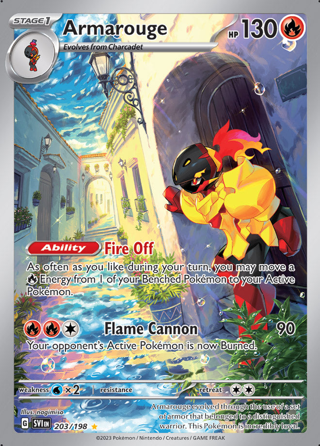 Scarlet & Violet Base Set Pokemon Card  Armarouge Illustration Rare 203/198