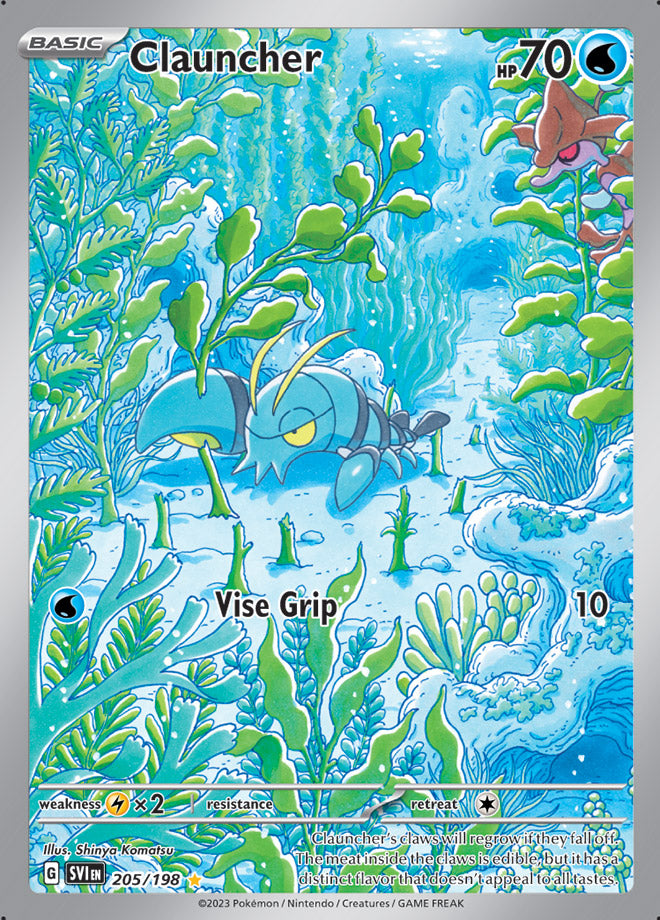 Scarlet & Violet Base Set Pokemon Card  Clauncher Illustration Rare 205/198