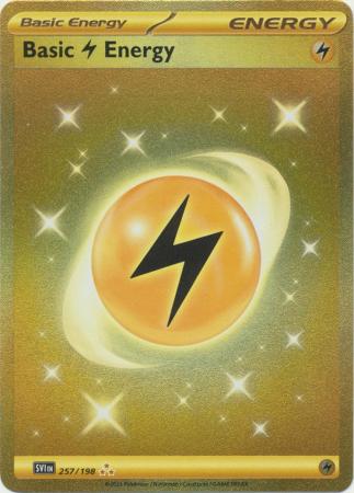 Scarlet & Violet Base Set Pokemon Card  Basic Lightning Energy Hyper Rare 257/198