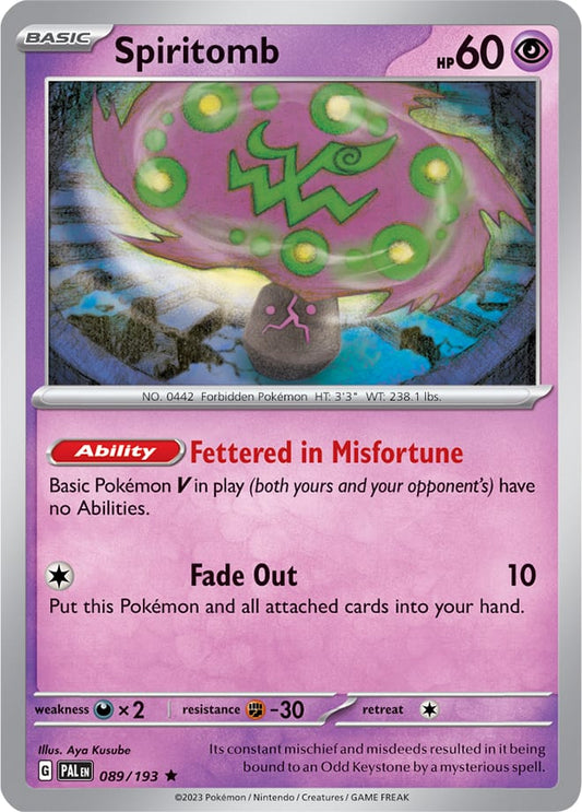 Spiritomb 089/193 Rare Reverse Holo