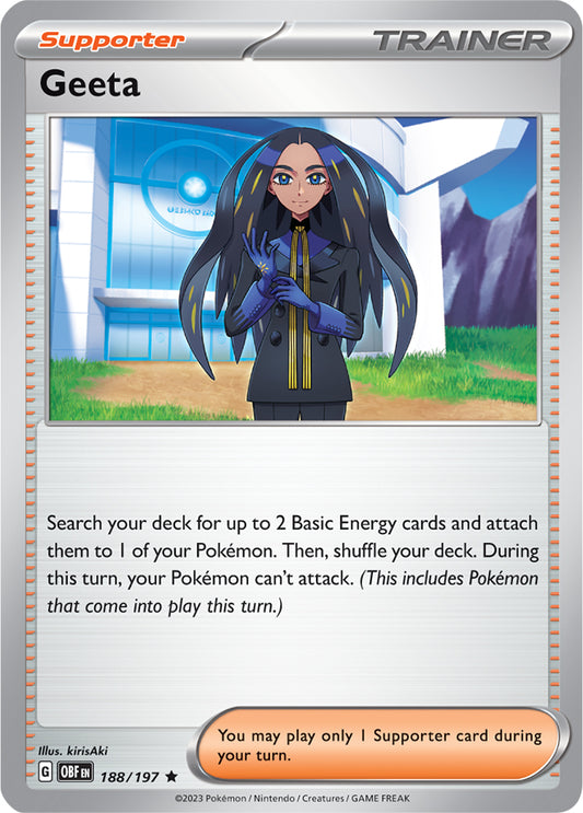 Geeta 188/197 Rare Pokemon Card (SV Obsidian Flames)