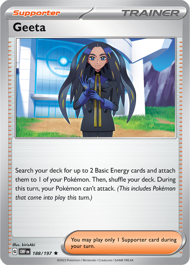 Geeta 188/197 Rare Pokemon Card (SV Obsidian Flames)