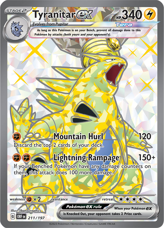 Tyranitar ex 211/197 Ultra Rare Pokemon Card (SV Obsidian Flames)