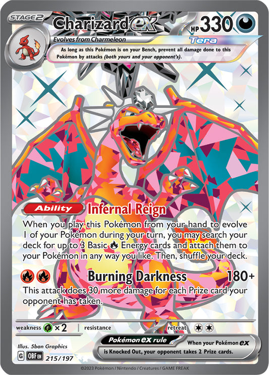 Charizard ex 215/197 Ultra Rare Pokemon Card (SV Obsidian Flames)