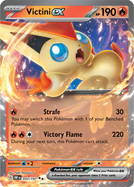 Victini ex 033/197 Double Rare / Half Art Pokemon Card (SV Obsidian Flames)