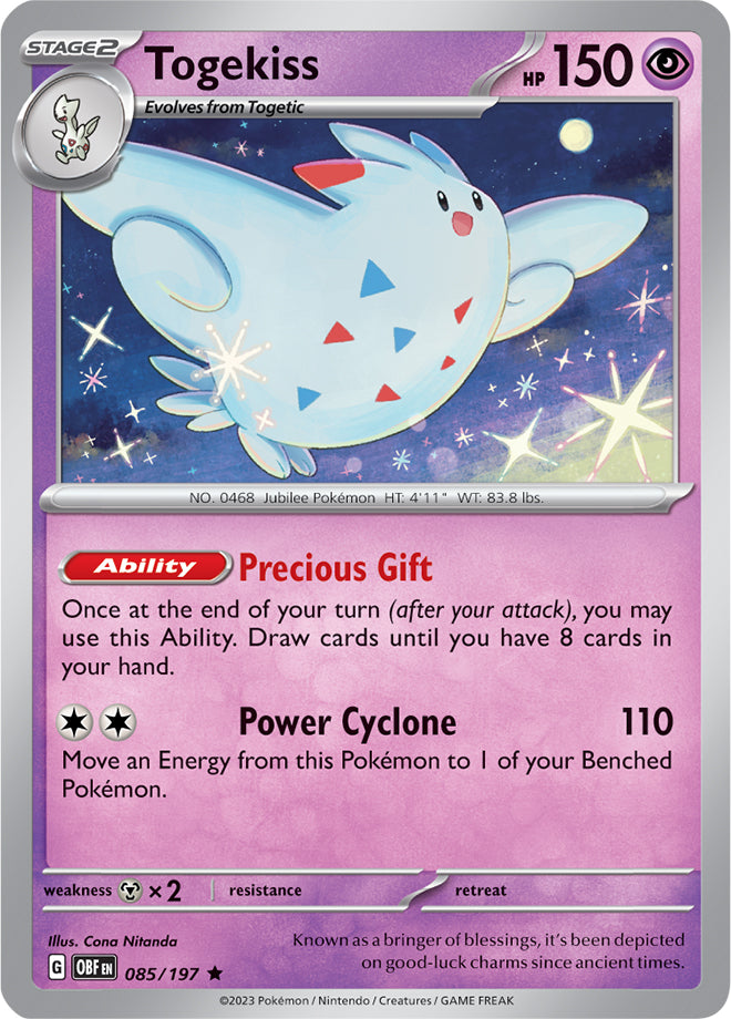 Togekiss 085/197 Rare Pokemon Card (SV Obsidian Flames)