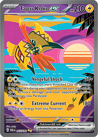 Pokemon Scarlet & Violet SV04: Paradox Rift Tapu Koko ex Special Illustration Rare- 247/182