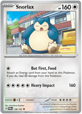 136/167  Snorlax  Twilight Masquerade  Uncommon