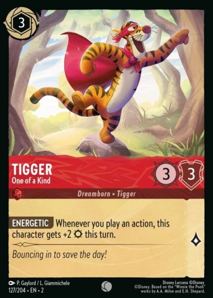 127/204 Tigger - One of a Kind Disney Lorcana Rise of the Floodborn Common