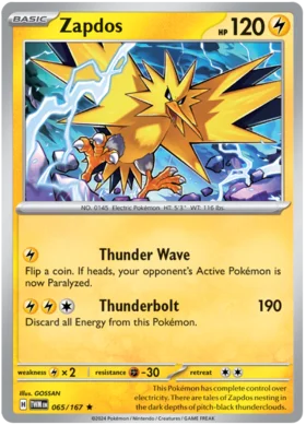 065/167  Zapdos  Twilight Masquerade  Rare