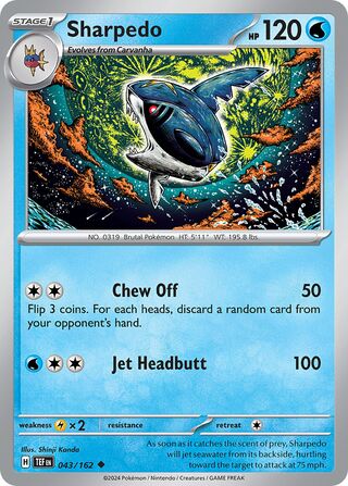 043/162 Sharpedo  Pokemon Temporal Forces Uncommon