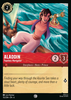 112/204 Disney Lorcana Azurite Sea Aladdin - Fearless Navigator Common