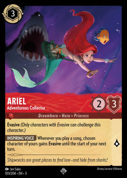 103/204 Ariel - Adventurous Collector Super Rare Disney Lorcana into the inklands