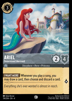 174/204 Ariel - Determined Mermaid Disney Lorcana Ursula’s Return Common