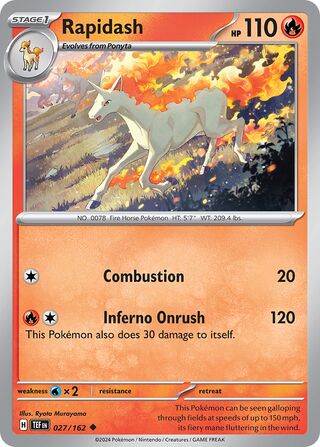 027/162 Rapidash  Pokemon Temporal Forces Uncommon