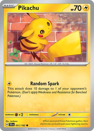 051/162 Pikachu  Pokemon Temporal Forces  Common