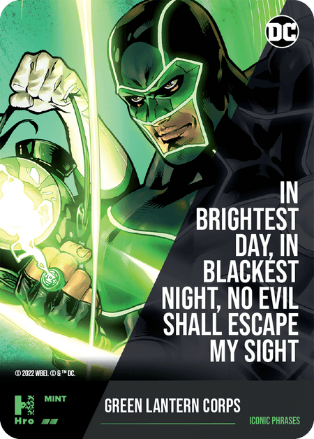 A1 - A46680DC UNLOCK THE MULTIVERSE - CHAPTER 1 In brightest day, in blackest night, no evil shall escape my sight - Green Lantern Corps Uncommon