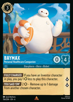 156/204 Disney Lorcana Azurite Sea Baymax - Personal Healthcare Rare