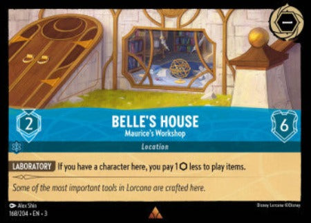 168/204 Belle's House - Maurice's Workshop Disney Lorcana into the inklands Rare