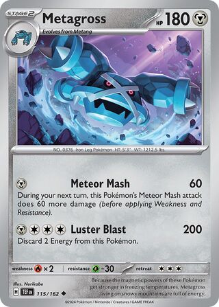 115/162 Metagross  Pokemon Temporal Forces Uncommon