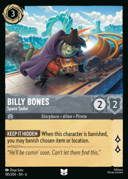 185/204 Disney Lorcana Azurite Sea Billy Bones - Space Sailor Uncommon