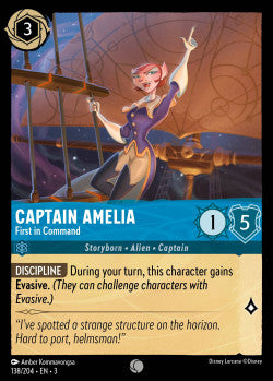 138/204 Captain Amelia - First in Command Disney Lorcana into the inklands Common