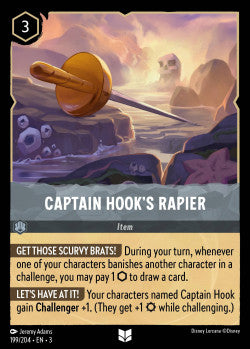 199/204 Captain Hook's Rapier Disney Lorcana into the inklands Uncommon